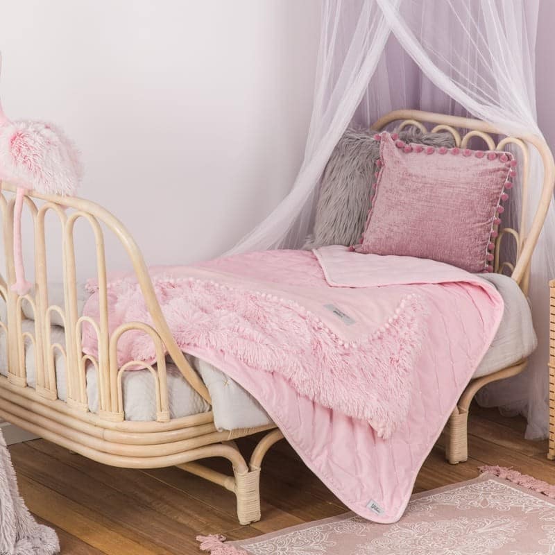 Narzuta na łóżko aksamitna kołderka Dutch Velvet Pink 120 x 100 cm BBTB