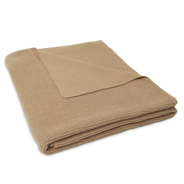 Jollein kocyk do wózka fotelika i kołyski tkany 100x75 cm BASIC KNIT Biscuit BBTB