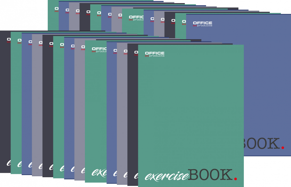 20x Zeszyt w linie Office Products, A5, 96 kartek, mix kolorów