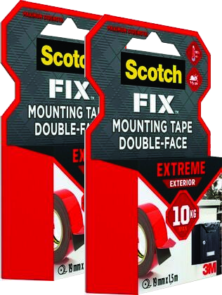 2x Taśma montażowa Scotch Fix Extreme, super mocna, 19mmx1.5m, czarny