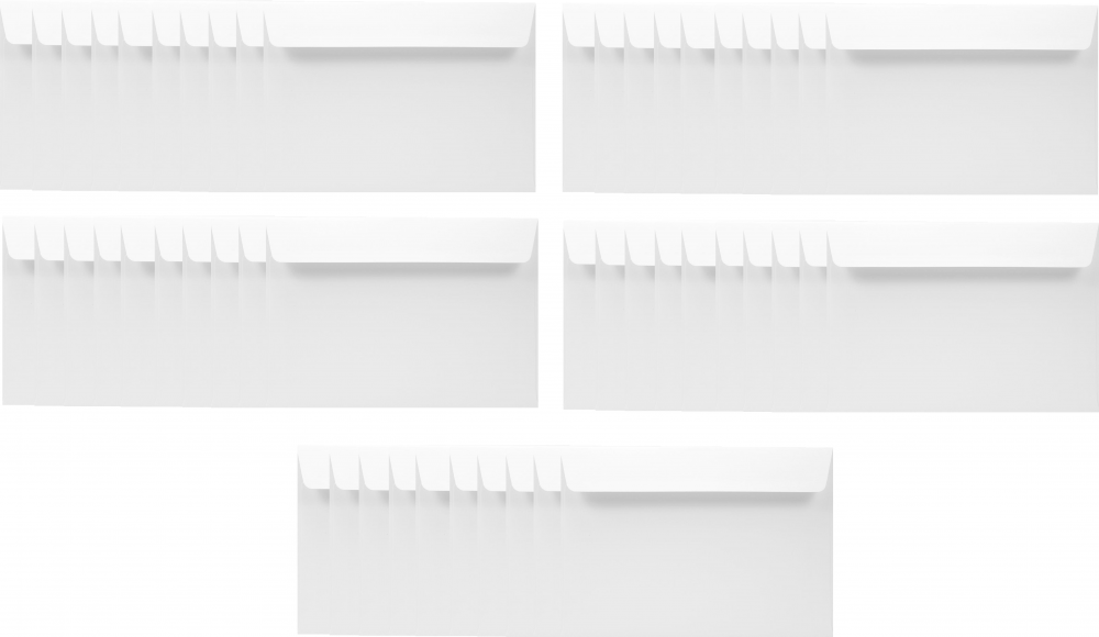 5x koperta standardowa NC, C5, samoklejąca SK, długi bok, 50 sztuk, biały