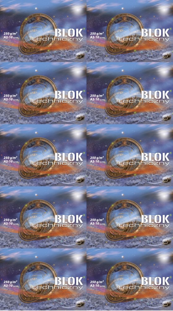 10x Blok techniczny Kreska, A3, 10 kartek, biały