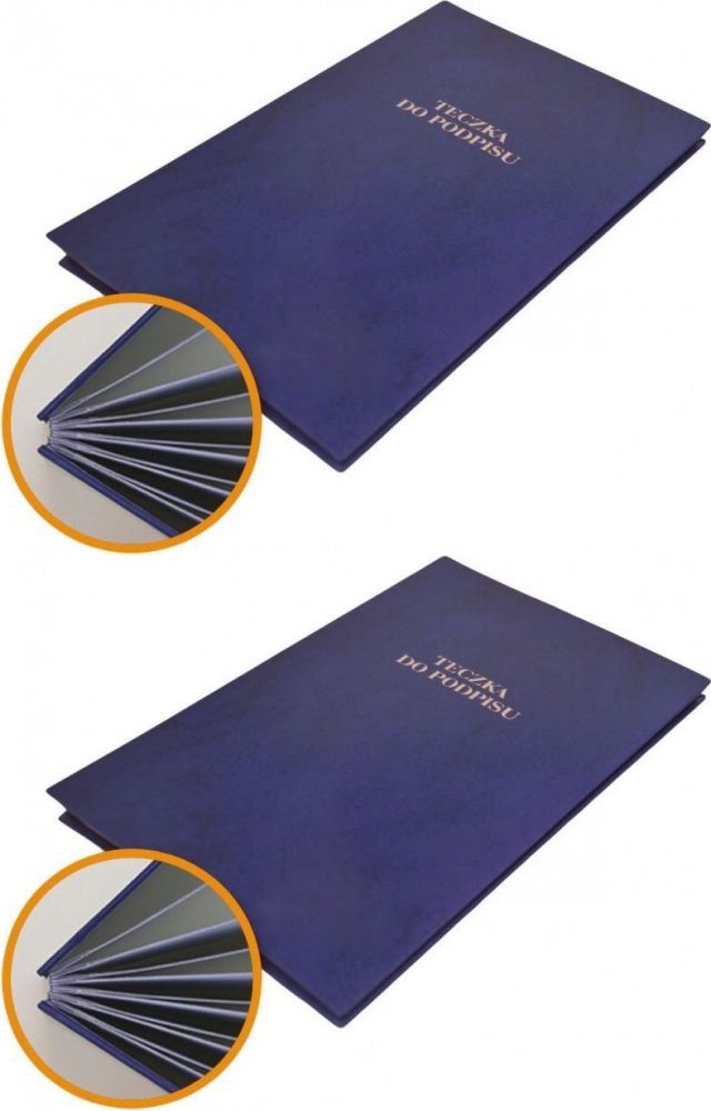 2x Teczka do podpisu Barbara, A4, 20 kartek, granatowy