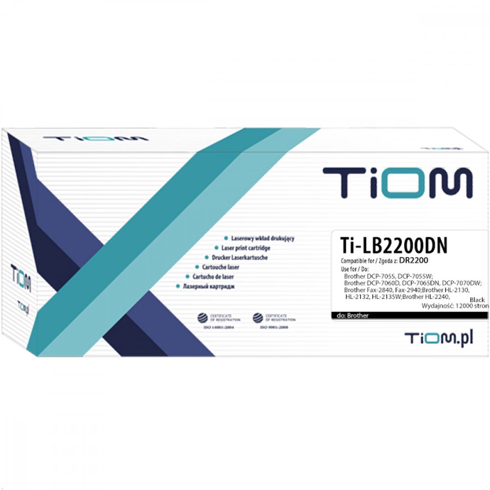 Bęben Tiom Ti-LB2200DN (DR-2200), 12000 stron, black (czarny)
