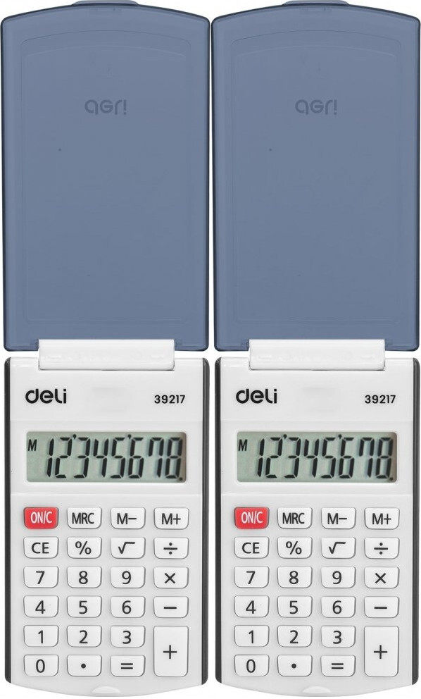 2x Kalkulator kieszonkowy Deli E39217, 8 cyfr, czarny