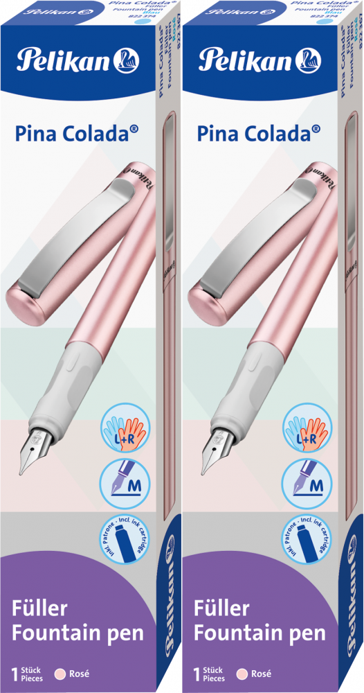 2x Pióro wieczne Pelikan Pina Colada, M, niebieski