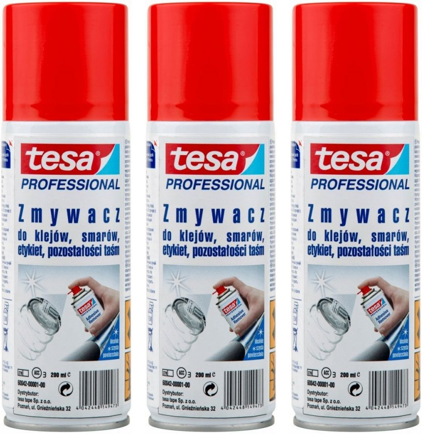 3x spray do usuwania etykiet Tesa, 200ml