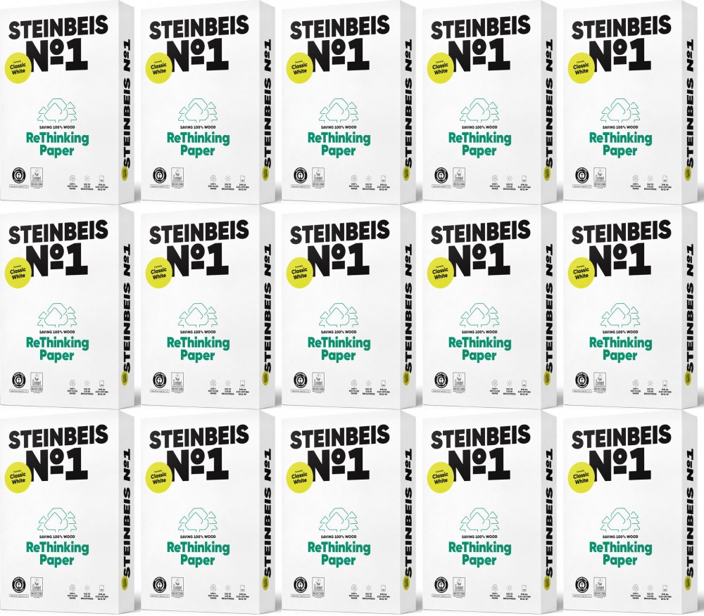 15x Papier ekologiczny ksero Steinbeis, A3, 80g/m2, 500 arkuszy, biały (jasnoszary)