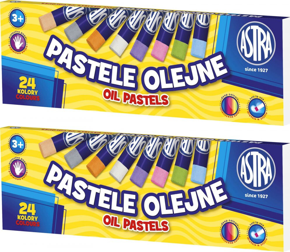 2x Pastele olejne Astra, 24 sztuki, mix kolorów