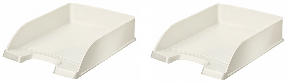 2x Półka na dokumenty Leitz Wow Plus, A4, plastikowa, biały