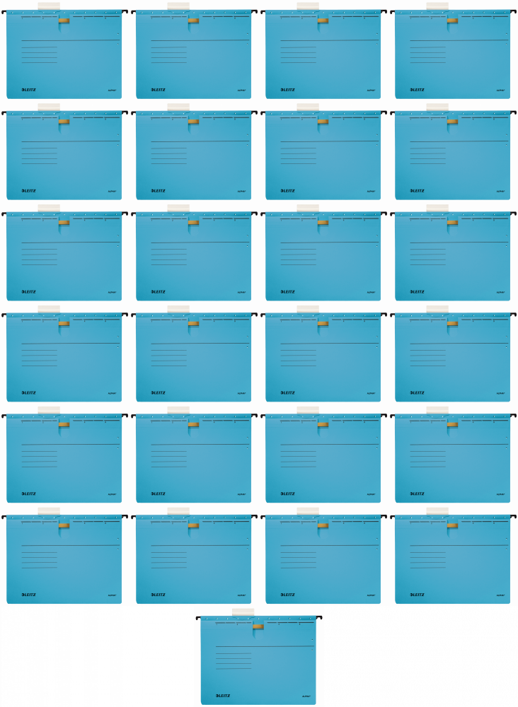 25x Skoroszyt zawieszany Leitz Alpha, A4, 348x270mm, 225g/m2, niebieski