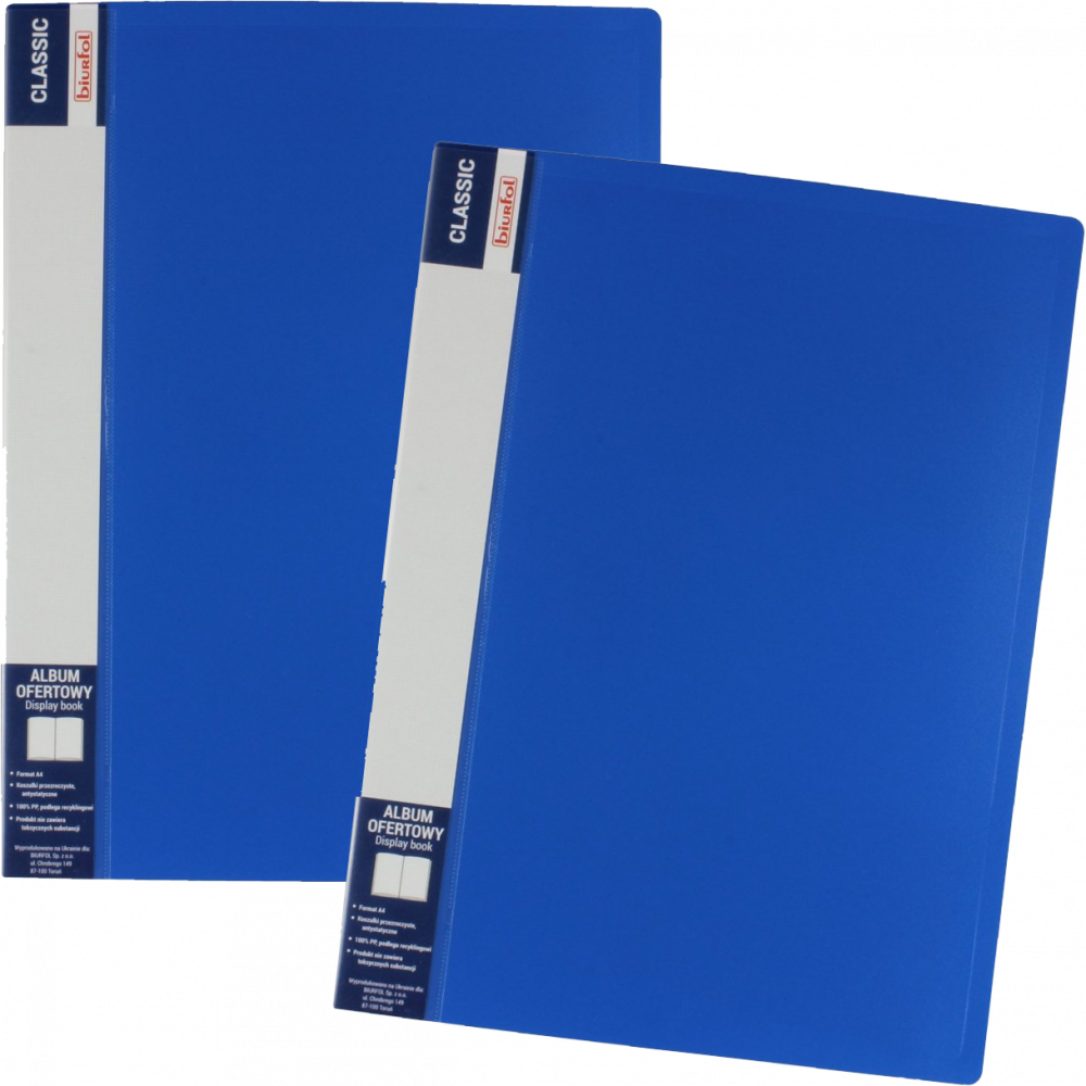 2x Album ofertowy Biurfol Classic, A4, 60 koszulek, niebieski
