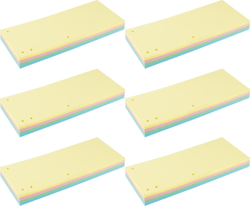 6x Przekładki do segregatora Grand, kartonowe, 240x105mm, 100 kart, mix kolorów pastelowych