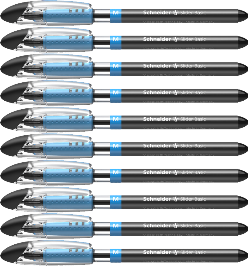 10x Długopis Schneider, Slider Basic, M czarny