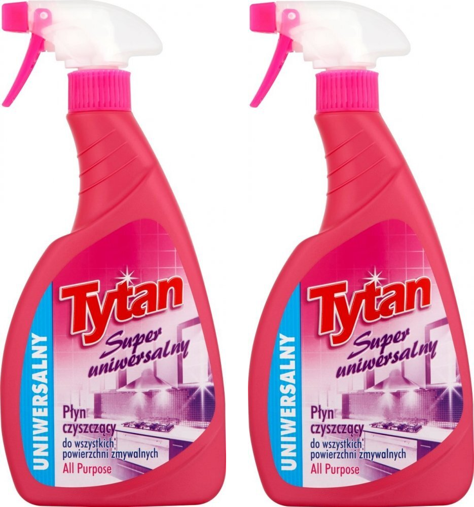 2x płyn do czyszczenia wszystkich powierzchni Tytan, z rozpylaczem, 0.5l