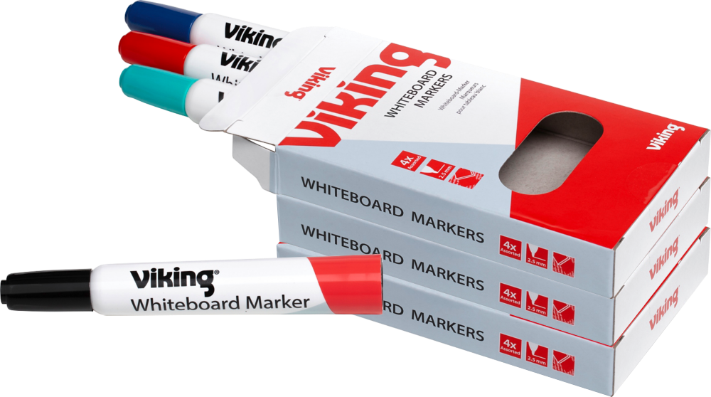 3x Marker suchościeralny Viking, okrągła, 4 sztuki, 5.2mm, mix kolorów