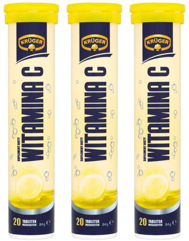 3x Tabletki musujące Krüger, witamina C, 20 sztuk
