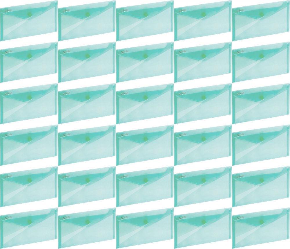 60x Teczka kopertowa Grand ZP-046-DL, 225x124mm, na zatrzask, zielony