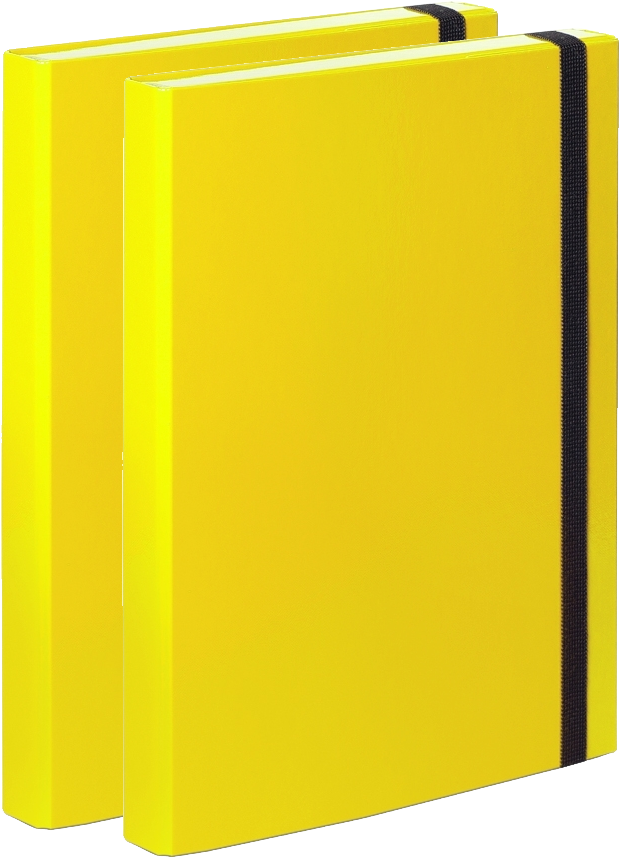 2x Teczka kartonowa z gumką VauPe Box z mechanizmem ringowym, A4, 30mm, żółty