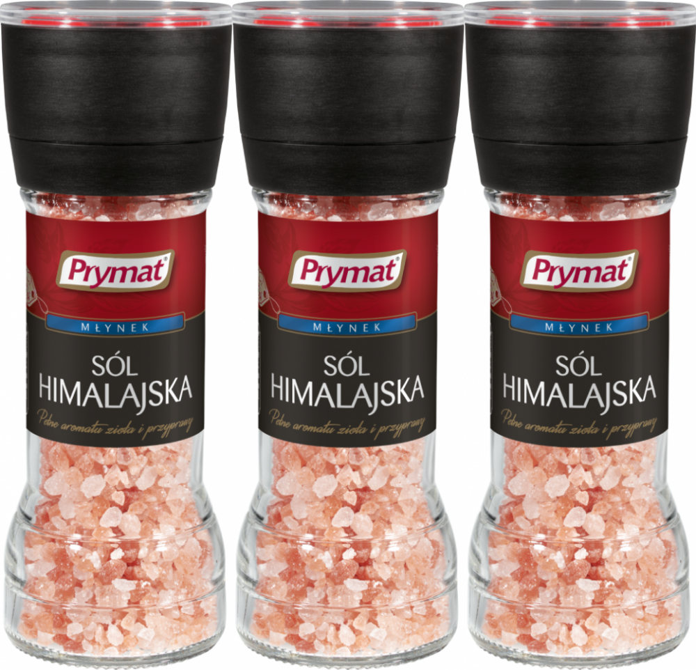 3x Sól himalajska Prymat, w młynku, 110g