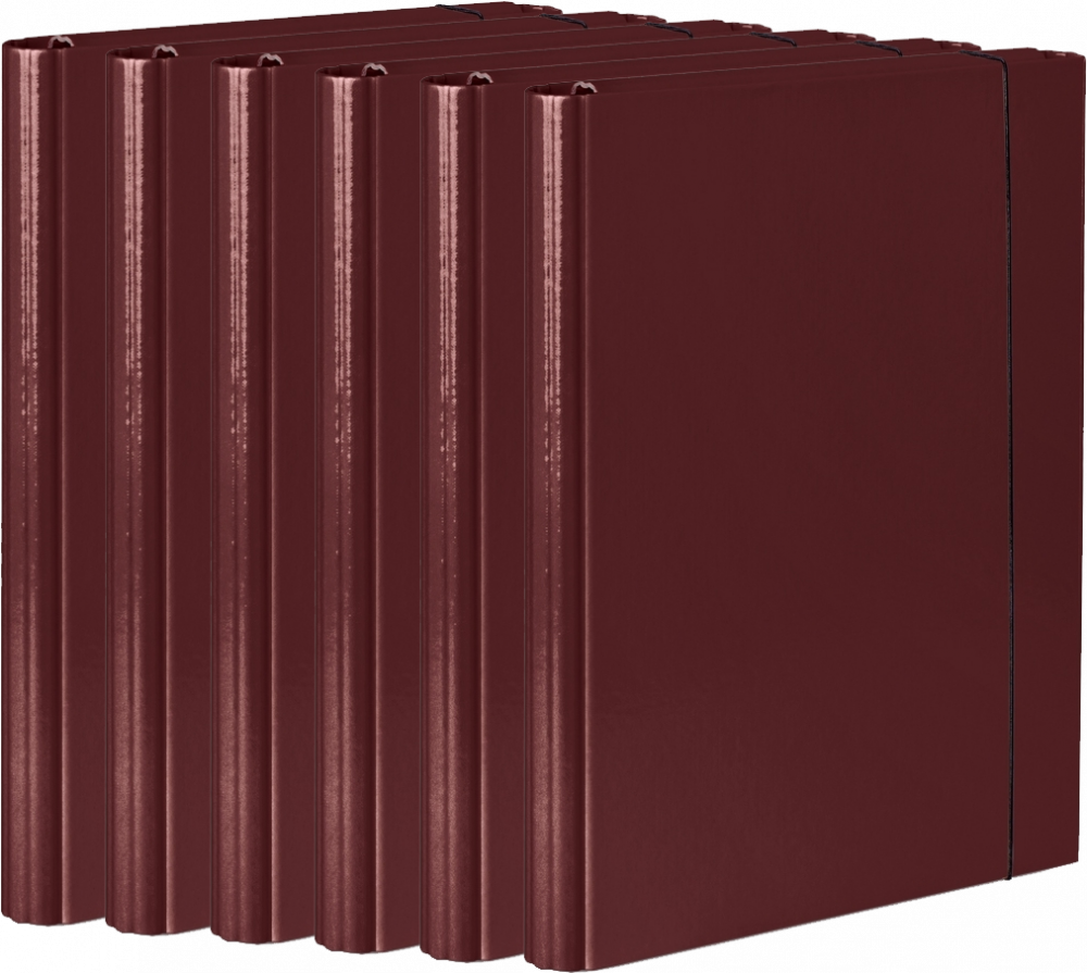 6x Teczka skrzydłowa z gumką VauPe, A4, 40mm, kakaowy