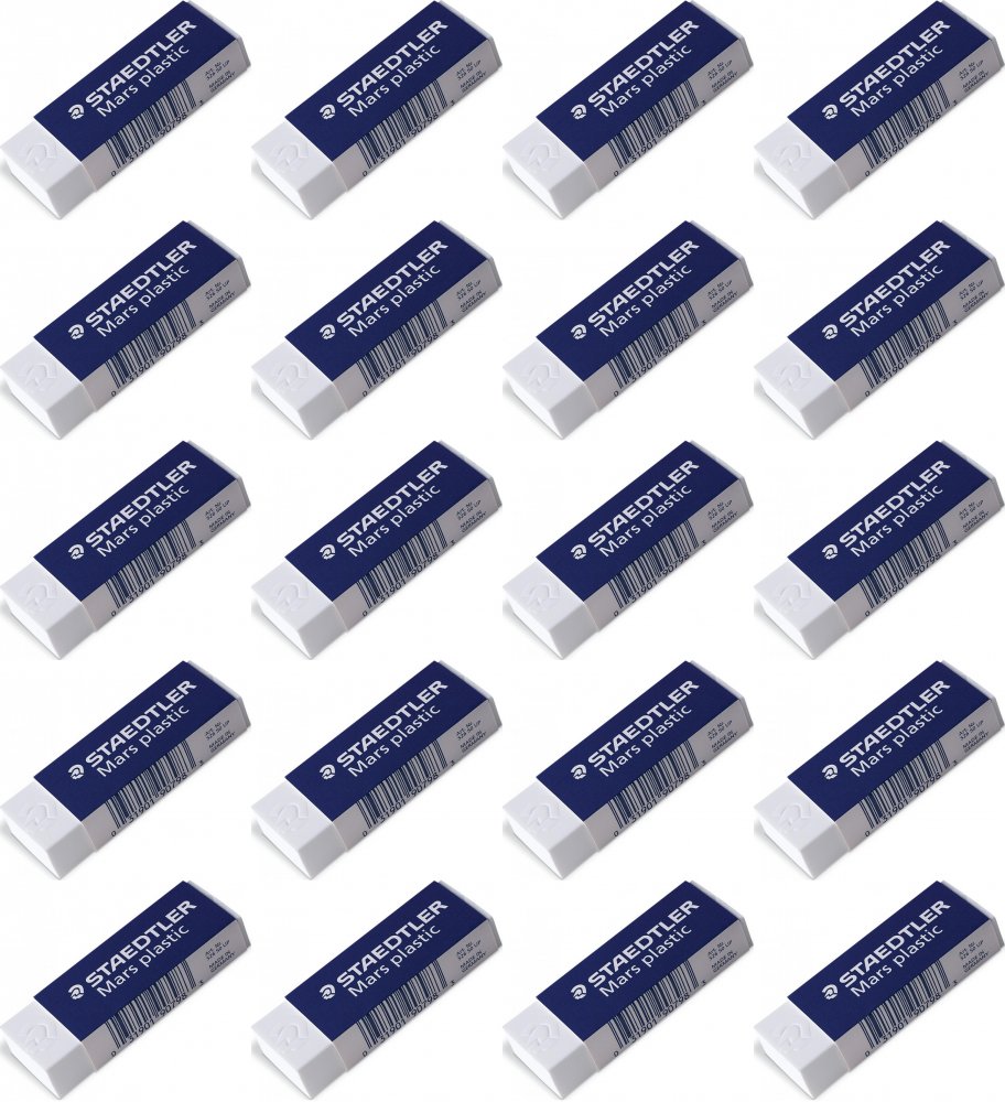 20x Gumka kreślarska Staedtler, 65x23x13mm, biały