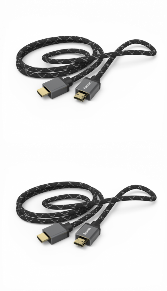 2x Kabel HDMI 2.1 Hama, Ultra High Speed 8K, 3m, szary