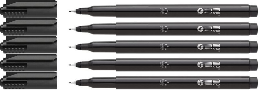 5x Marker permanentny MemoBe OHP MM250 S, okrągła, 0.3mm, czarny