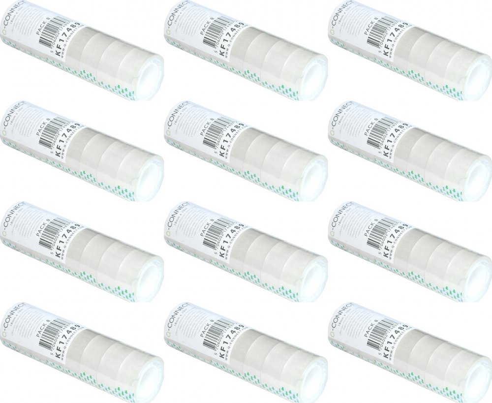 12x Taśma klejąca Q-Connect, 18mmx10m, 8 sztuk, przezroczysty