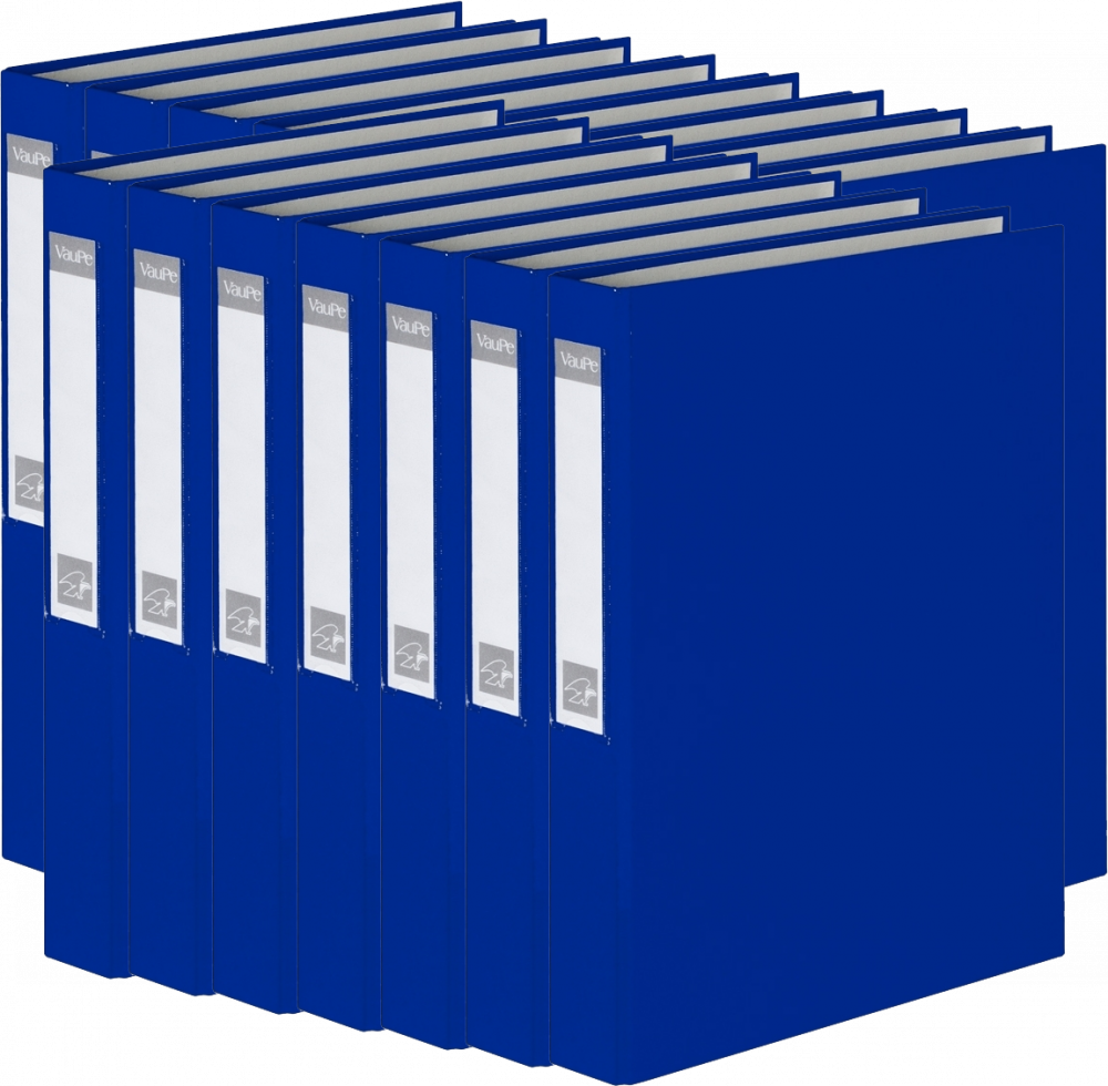 15x Segregator VauPe FCK, A4, szerokość grzbietu 40mm, do 150 kartek, 2 ringi, niebieski