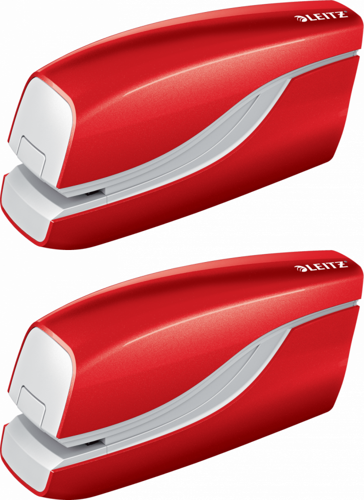 2x Zszywacz elektryczny Leitz NeXXt Wow do 10 kartek, metaliczny czerwony