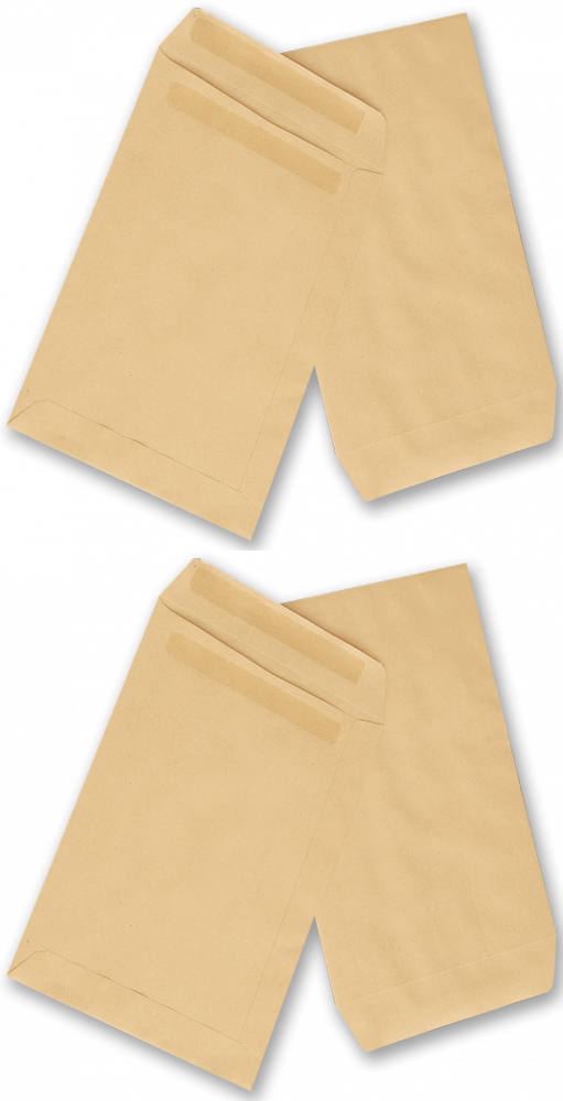 2x Koperta standardowa NC, B4, samoklejąca SK, 250 sztuk, brązowy