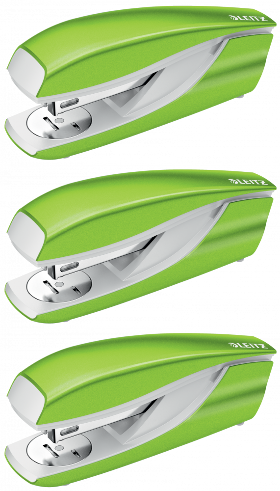 3x Zszywacz Leitz NeXXt Series, do 30 kartek, metaliczny zielony