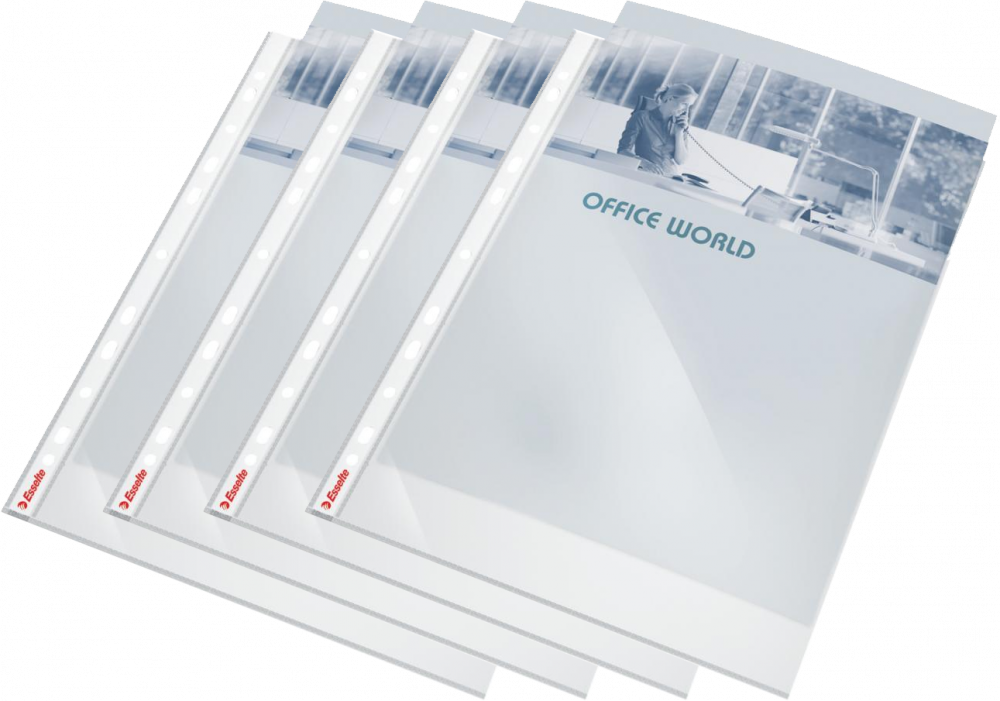 2x Koszulki krystaliczne Esselte, A4, 55μm, 10 sztuk, transparentny