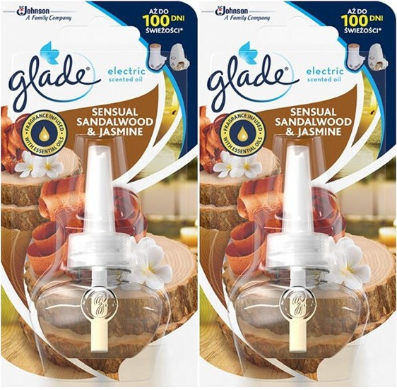 2x Wkład do odświeżacza elektrycznego Glade by Brise, drzewo sandałowe i jaśmin, 20ml