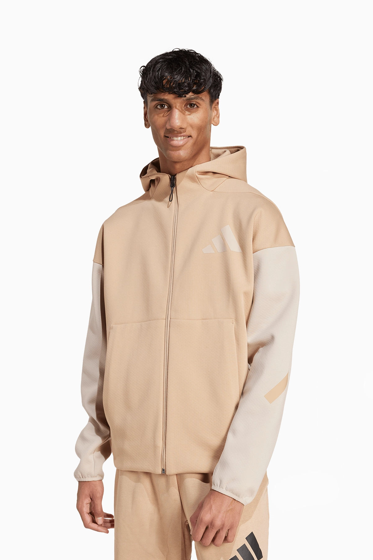 Bluza z kapturem adidas Z.N.E. Full-Zip - Beżowy