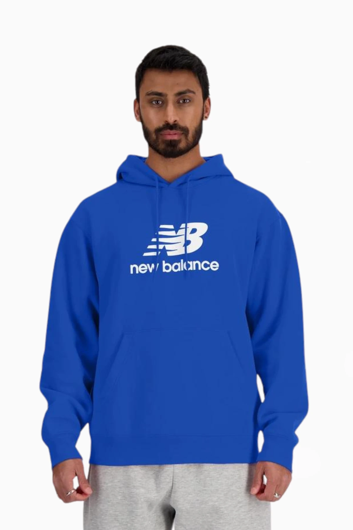 Bluza z kapturem New Balance Stacked Logo - Niebieski