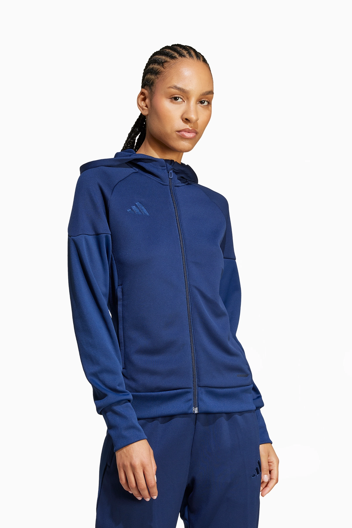 Bluza z kapturem adidas Tiro 25 Travel FZ Damska - Granatowy