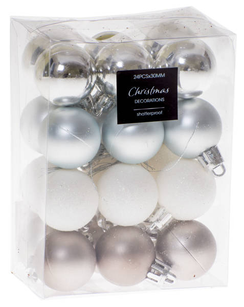 Bombki pastelowe 3cm 24 sztuki