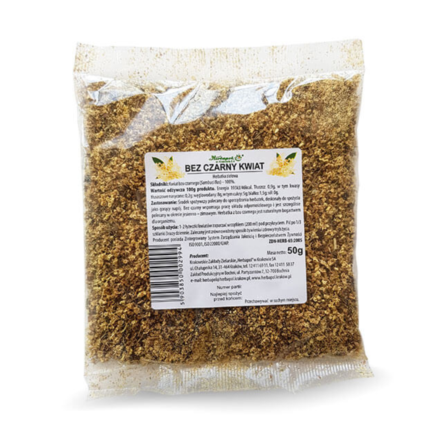 Herbapol kraków - kwiat bzu czarnego, do sporządzania herbatek, 50 g