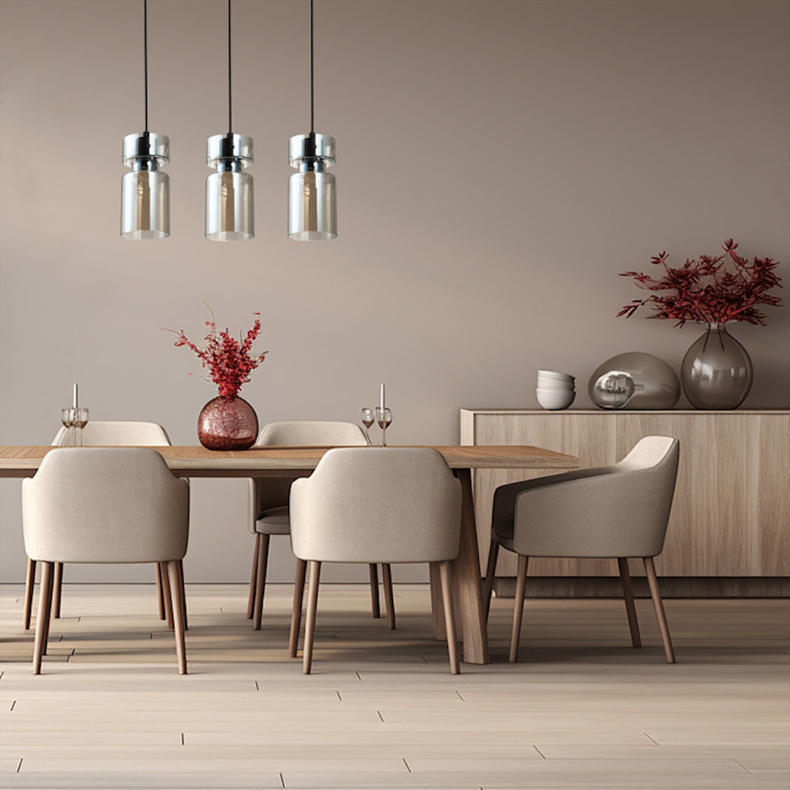 Light Prestige Nivio lampa wisząca 3x15 W przydymiona LP-2811/3L AM