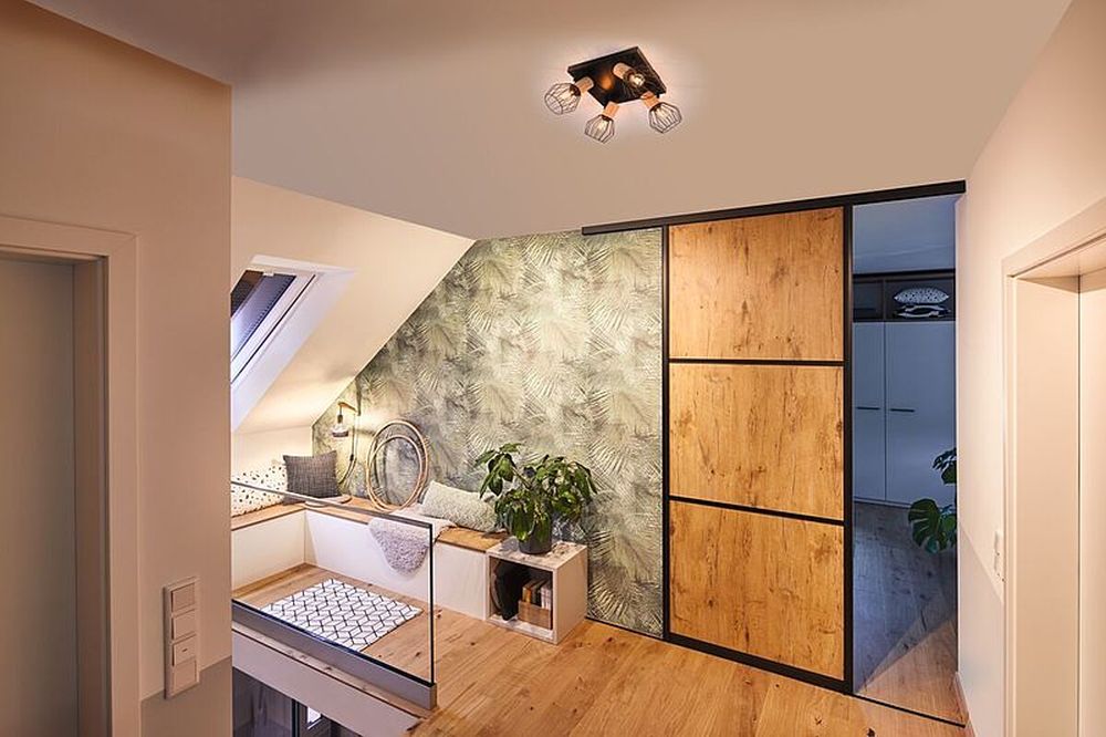 Paulmann Lanka lampa podsufitowa 4x20W czarna/drewno 66769