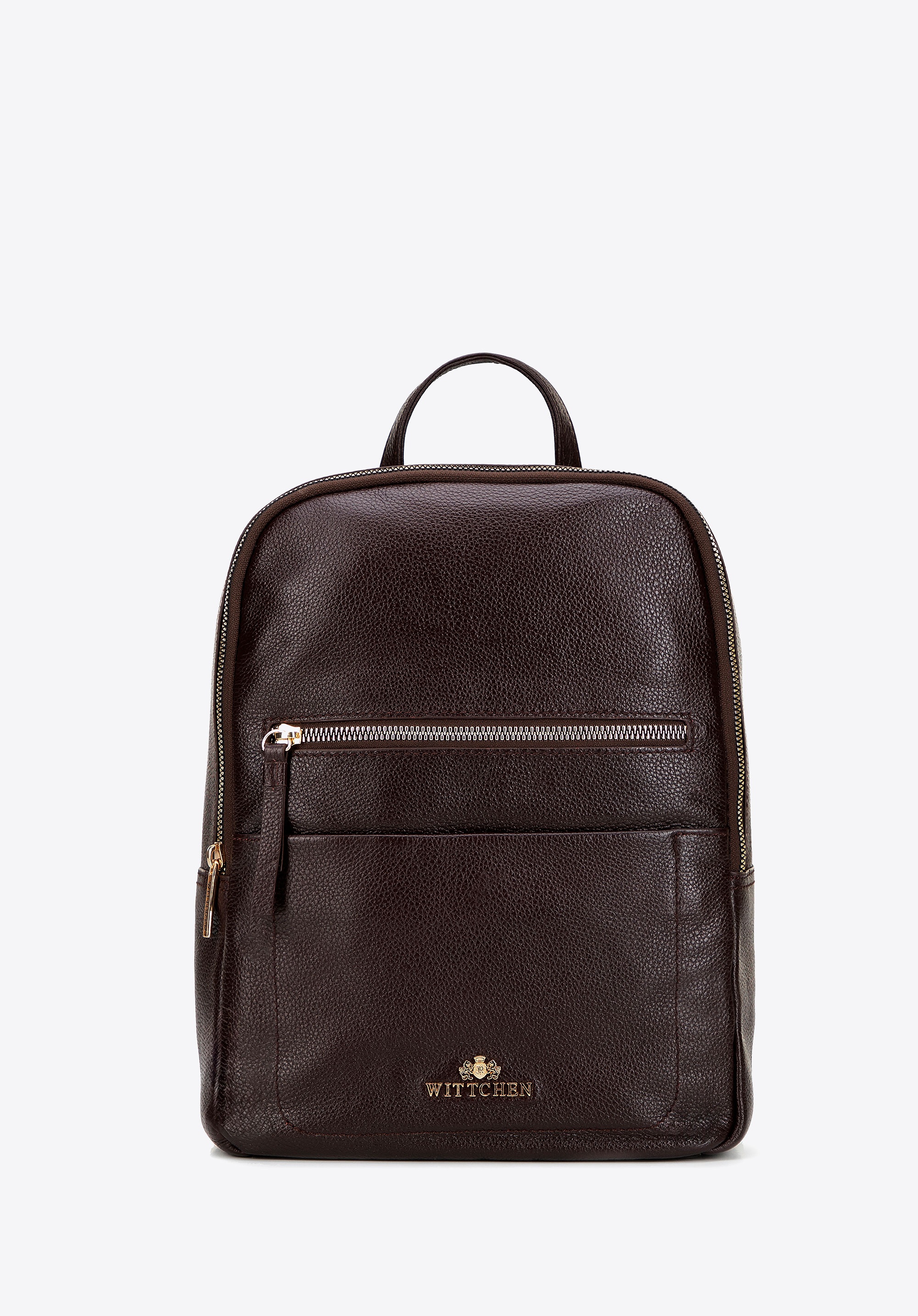 Dwukomorowy plecak damski ze skóry naturalnej brązowy