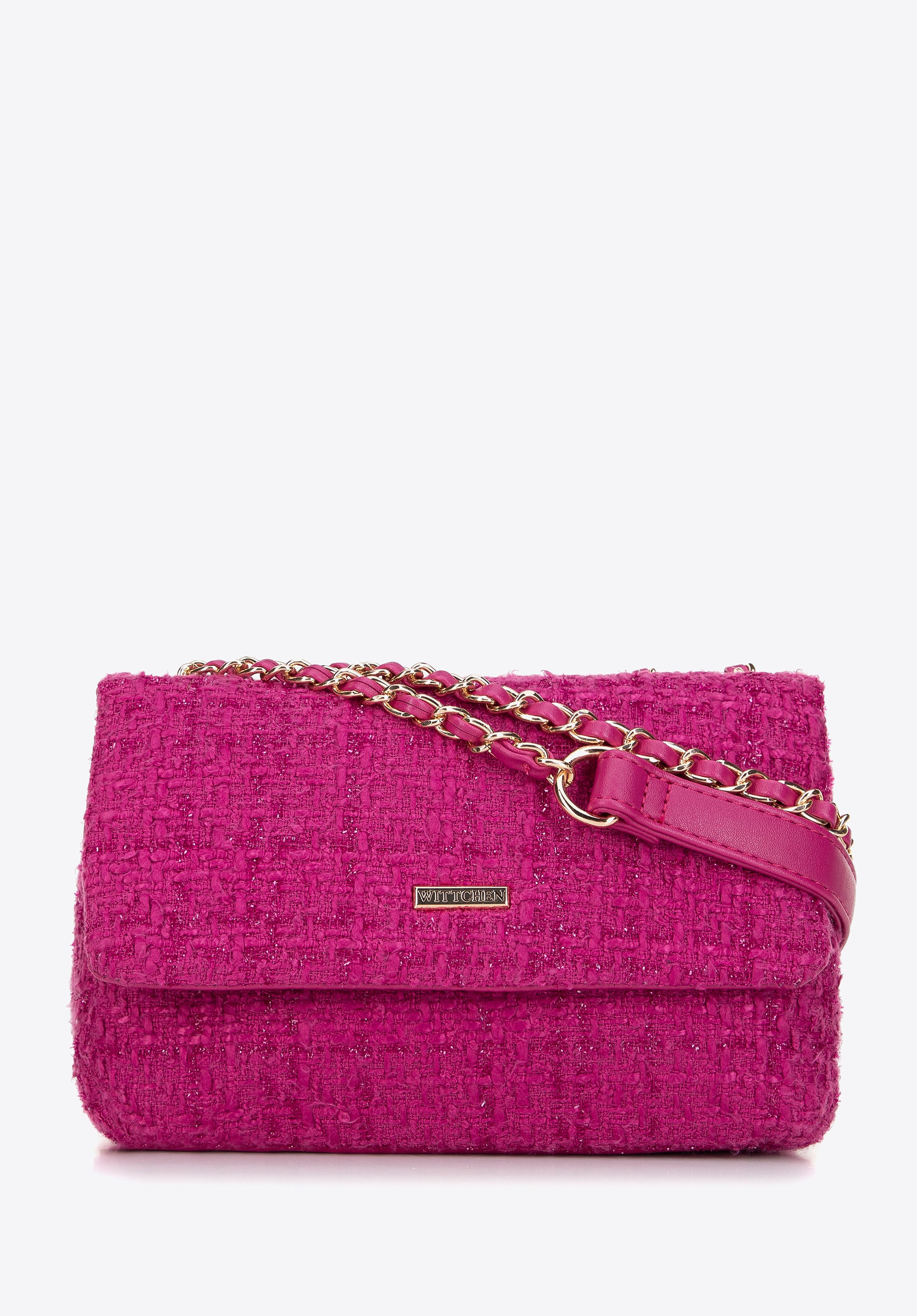 Damska minitorebka z tkaniny bouclé różowa