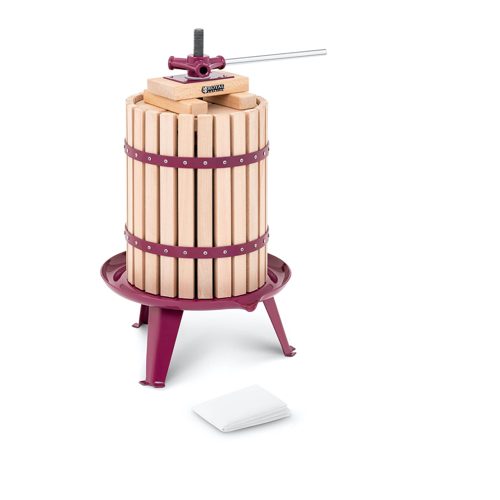 Ręczna wyciskarka do owoców, drewniana 18L