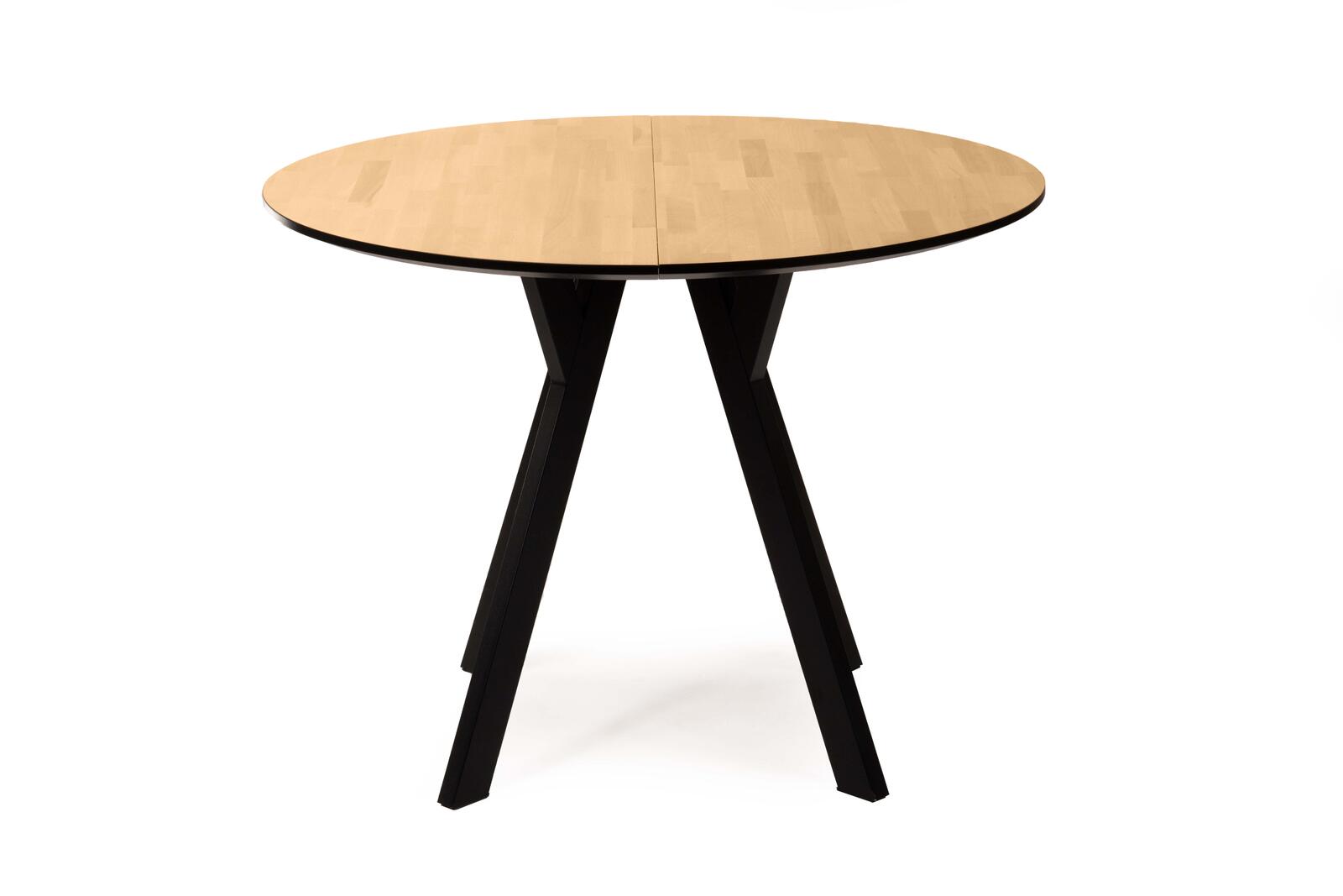 Rozkładany okrągły stół wykonany z drewna bukowego ST