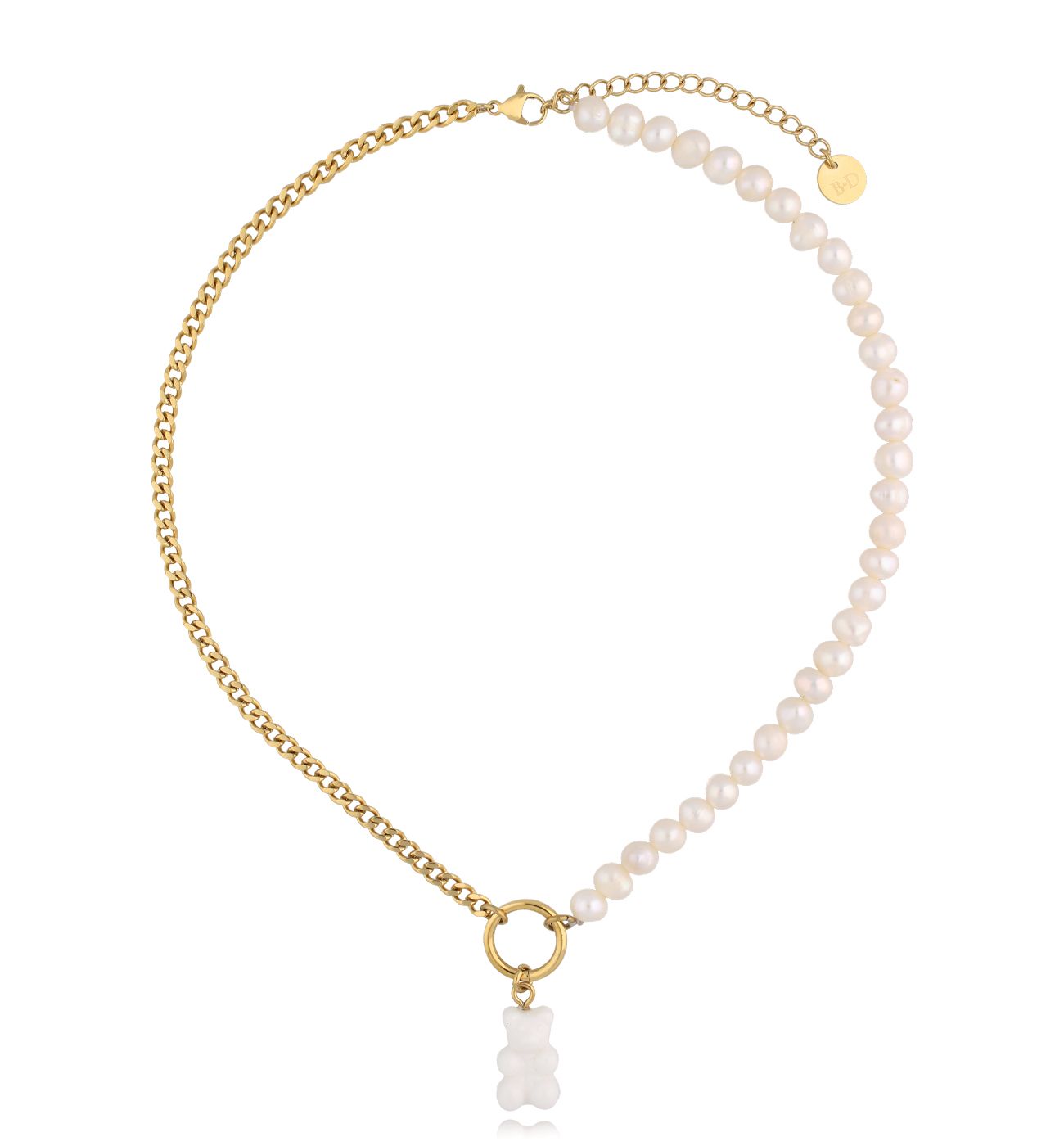 Naszyjnik z perłami i misiem Bears - By Dziubeka