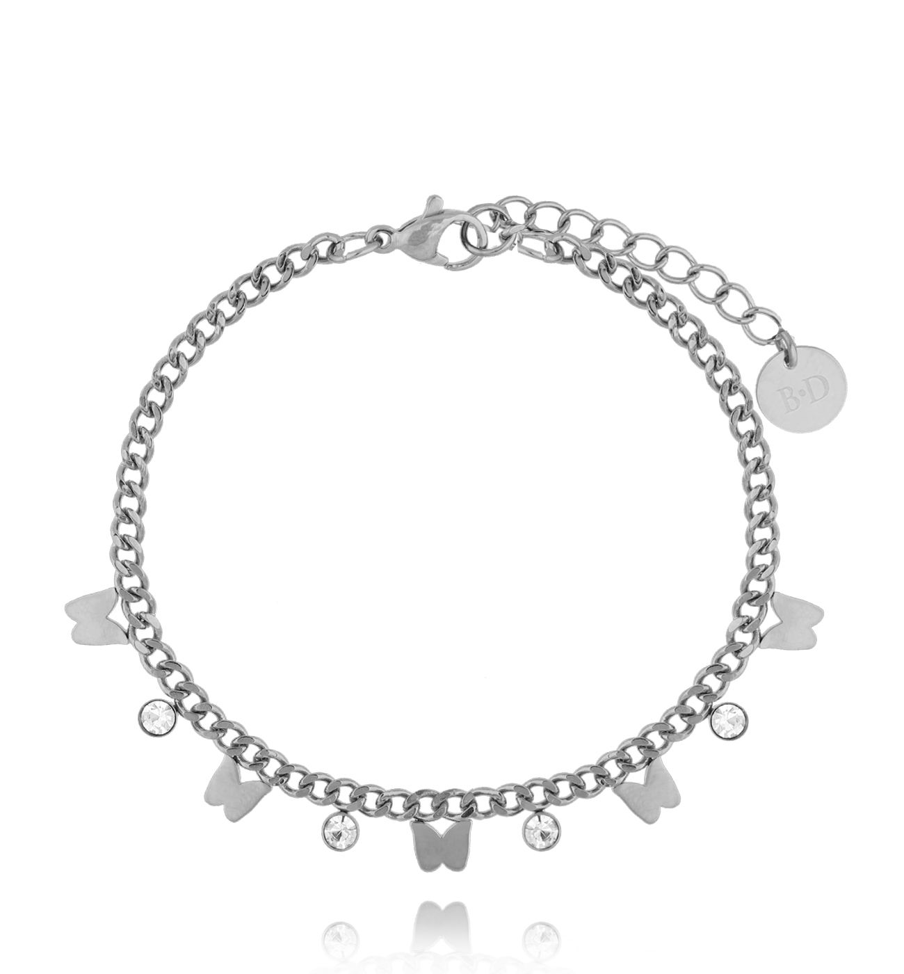 Bransoletka srebrna z motylkami Dazzling BSA0492