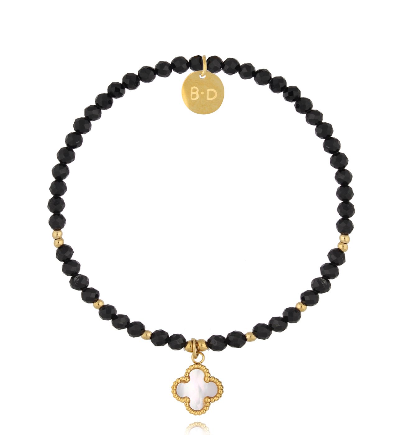 Bransoletka z turmalinami i perłową koniczynką BTW3041