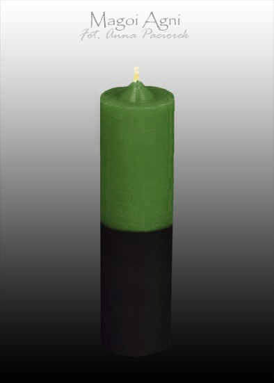 Świeca cofająca ZIELONO CZARNA - pech, finanse, zdrowie